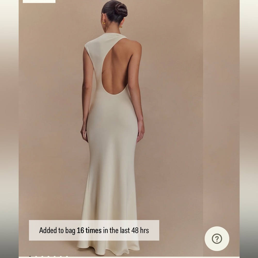 Meshki Cream Backless Dress